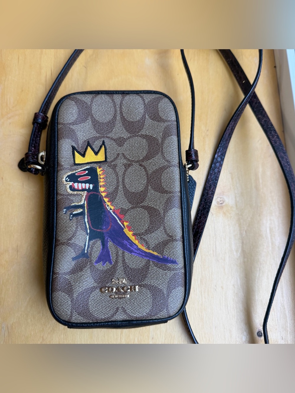 RARE Coach x Basquiat Rexy Crown Monogram Crossbody Bag